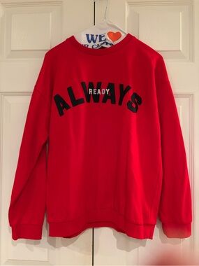 Kids Red ALWAYS Graphic Crewneck Sweatshirt